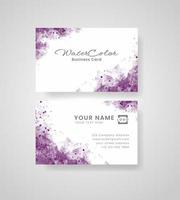 Abstract splashed watercolor business card vector