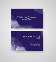 Abstract splashed watercolor business card vector