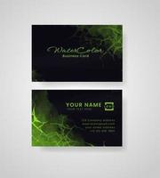 Abstract splashed watercolor business card vector