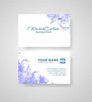 Abstract splashed watercolor business card vector