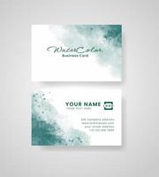 Abstract splashed watercolor business card vector