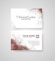 Abstract splashed watercolor business card vector