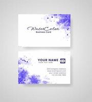 Abstract splashed watercolor business card vector