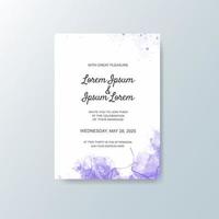 Wedding invitation with abstract watercolor background vector