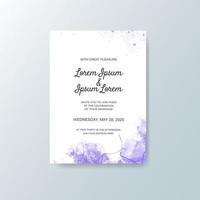 Wedding invitation with abstract watercolor background vector