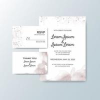 Wedding invitation with abstract watercolor background vector