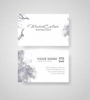 Abstract splashed watercolor business card vector