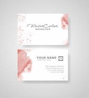 Abstract splashed watercolor business card vector