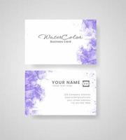 Abstract splashed watercolor business card vector