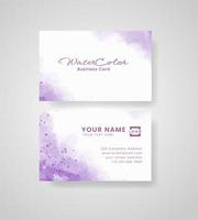 Abstract splashed watercolor business card vector