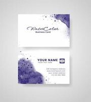 Abstract splashed watercolor business card vector