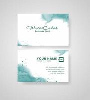 Abstract splashed watercolor business card vector