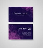 Abstract splashed watercolor business card vector