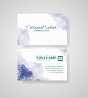 Abstract splashed watercolor business card vector