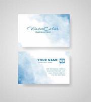 Abstract splashed watercolor business card vector