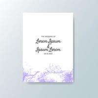 Wedding invitation with abstract watercolor background vector