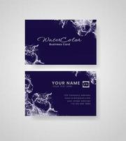 Abstract splashed watercolor business card vector