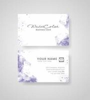 Abstract splashed watercolor business card vector