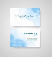 Abstract splashed watercolor business card vector