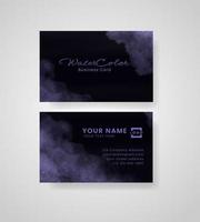 Abstract splashed watercolor business card vector