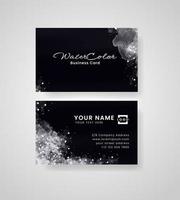 Abstract splashed watercolor business card vector