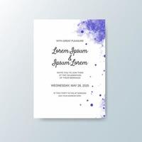 Wedding invitation with abstract watercolor background vector