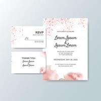 Wedding invitation with abstract watercolor background vector