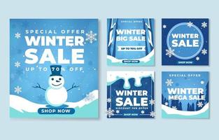 Winter Social Media Template vector