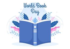 ilustración de fondo de dibujos animados plana del día mundial del libro. pila de libros para leer, aumentar la comprensión y el conocimiento adecuado para papel tapiz o afiche vector