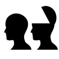 Silhouette of head. Open mind and consciousness. vector