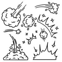 Speed hand drawn fast motion clouds, smoke blast or puff cloud motions.  doodle air wind storm blow explosion with cartoon drawing style vector  4926756 Vector Art at Vecteezy