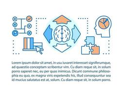 Solution searching concept linear illustration. Skills improvement. Personal growth. Article, brochure, magazine page layout. Problem solving. Text box. Print design. Vector isolated outline drawing