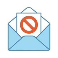 Protest action email notification color icon. Social or political movement targeted mailing. Sending letter with protest event details. Remonstration letter. Isolated vector illustration