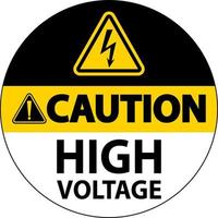 Caution High Voltage Floor Sign On White Background vector