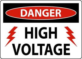 Danger High Voltage Sign On White Background vector