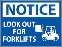 Notice 2-Way Look Out For Forklifts Sign On White Background vector