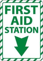 First Aid Station Sign on white background vector