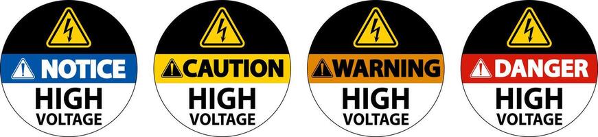 Danger High Voltage Floor Sign On White Background vector