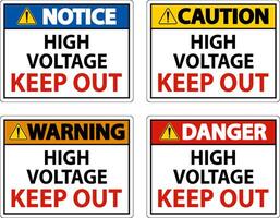 Danger High Voltage Keep Out Sign On White Background vector