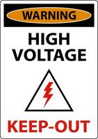 Warning High Voltage Keep Out Sign On White Background vector