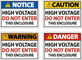 High Voltage Do Not Enter Enclosure Sign vector