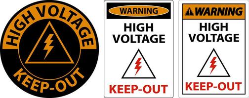 Warning High Voltage Keep Out Sign On White Background vector