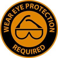 Warning Wear Eye Protection Required On White Background vector