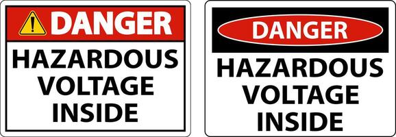 Danger Hazardous Voltage Inside Sign On White Background vector