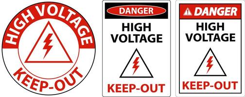 Danger High Voltage Keep Out Sign On White Background vector