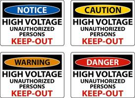 Danger High Voltage Keep Out Sign On White Background vector