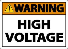 Warning High Voltage Sign On White Background vector