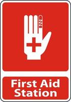 First Aid Station Sign on white background vector