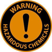 Señal de advertencia de productos químicos peligrosos sobre fondo blanco. vector