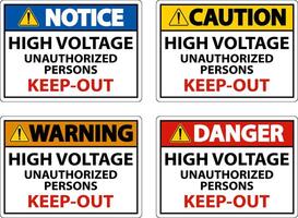 Danger High Voltage Keep Out Sign On White Background vector